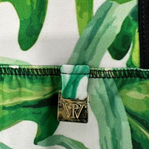 Power Woman Leggings Size M Running Fitted Compression Green Leaf Ankle Fitness - Picture 6 of 10